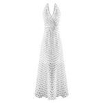 Women's Summer Polka Dot Halter Maxi Dress AZ9